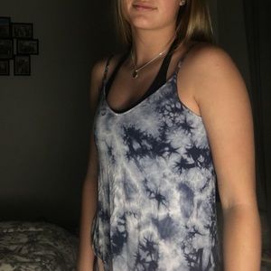AMERICANEAGLE off the shoulder blue tyedie tanktop